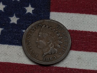 1864 United States Indian Head Cent.  Civil War Year.