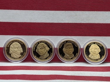 2007-S Set of 4 Presidential Proof Dollars in Capsules