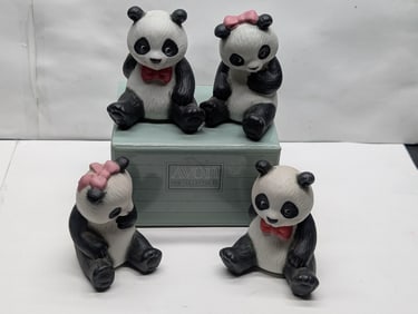 Four Avon Ceramic Panda Bears