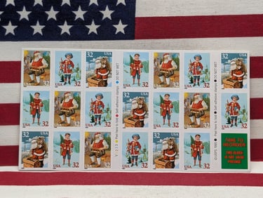 1995 20 Stamp Set "Christmas" Booklet, All Mint, Original Gum, Never Hinged