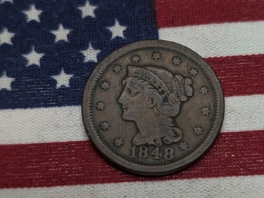 1848 United States Braided Hair Large Cent.