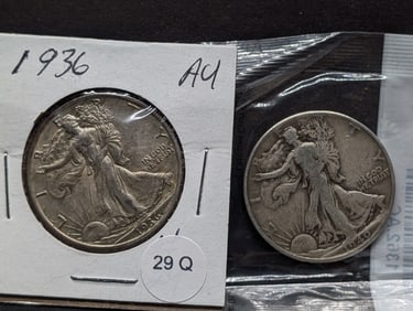 (2) Walking Liberty Half Dollars 1936, 1940