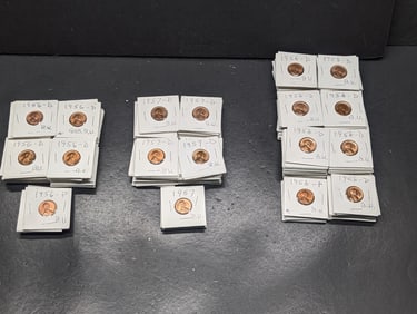 Approximately 150 - 1956 To 1958  P&D Lincoln Wheat Cents, BU.