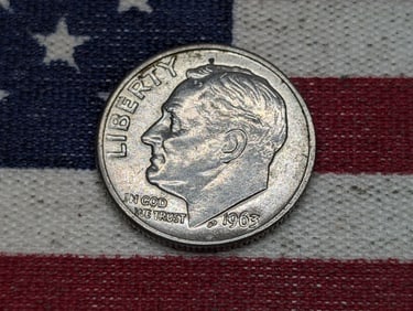 1963 D, 90% Silver UNC Dime, 62 Years Old