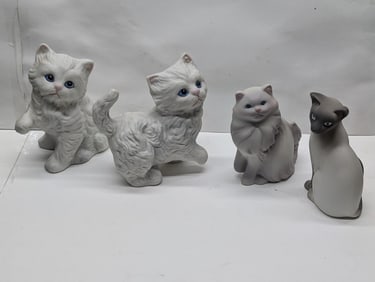 Four Small Ceramic Cat Figurines