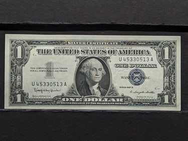 1957-B Blue Seal $1 Silver Cert. GEM CRISP UNC