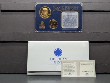 John F. Kennedy 50th Anniversary Limited Edition of 20,000 Coin Set with Gold Plated 2010-D Half