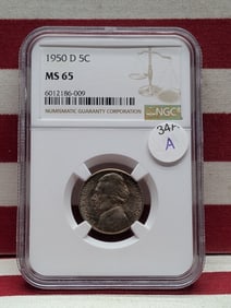 1950-D Jefferson Nickel MS 65 By NGC