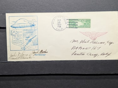USAS Macon Cachet, Autographed By Postmaster & Designer