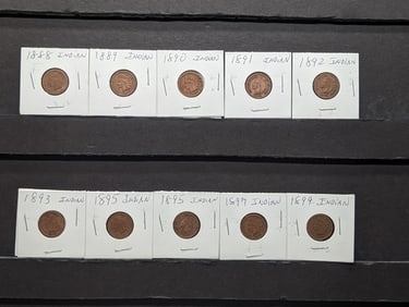 (10) Mixed Date Indian Head Cents