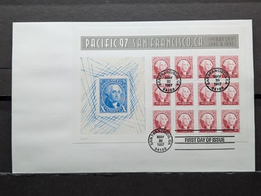 1997 Full Sheet of 60 Cent Washington Stamps On A First Day of Issue Cover