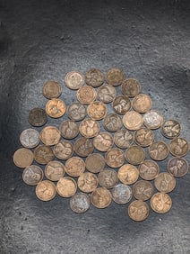 1930 To 1939 P, D, & S Lincoln Wheat Cents, 50 Coins Total.