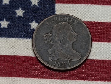1804 United States Draped Bust Half Cent.  Vintage Type Coin.