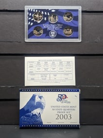 2003 -S U.S. Mint Fifty State Quarters Proof Set In OGP With COA