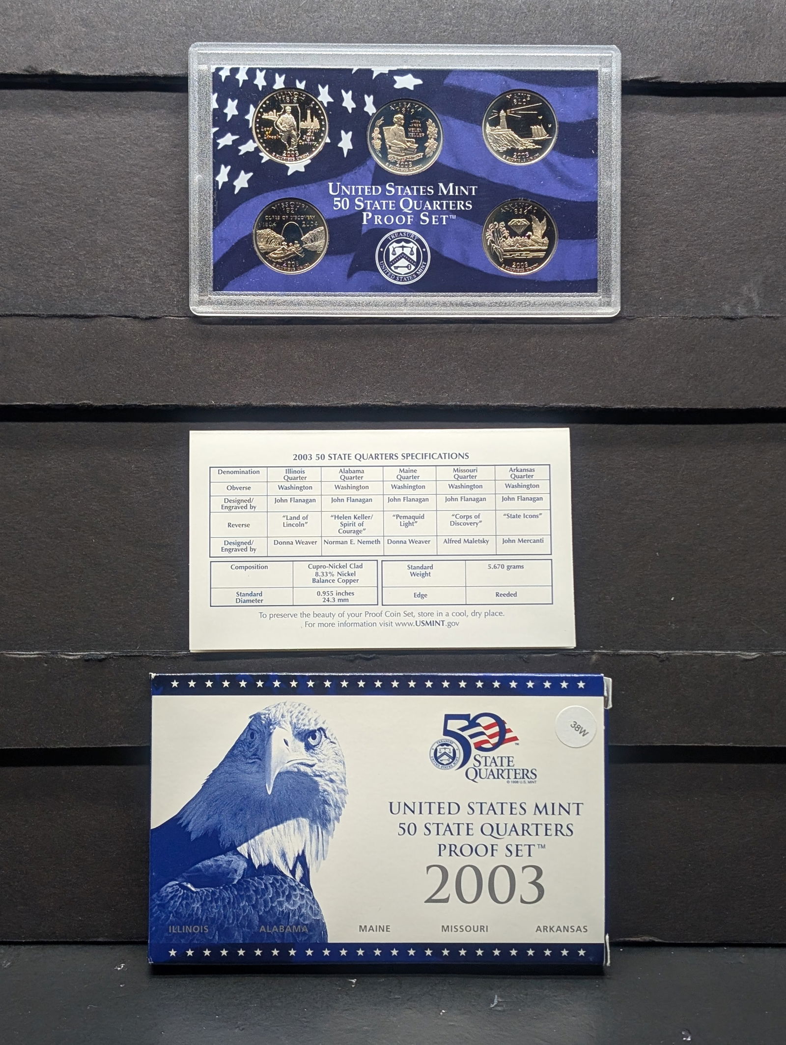 2003 -S U.S. Mint Fifty State Quarters Proof Set In OGP With COA (1 of 4)