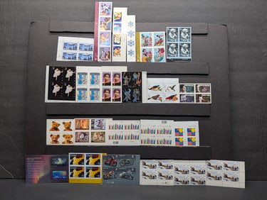 (20) Assorted Stamp Plate Blocks, All Mint, Original Gum, Never Hinged.