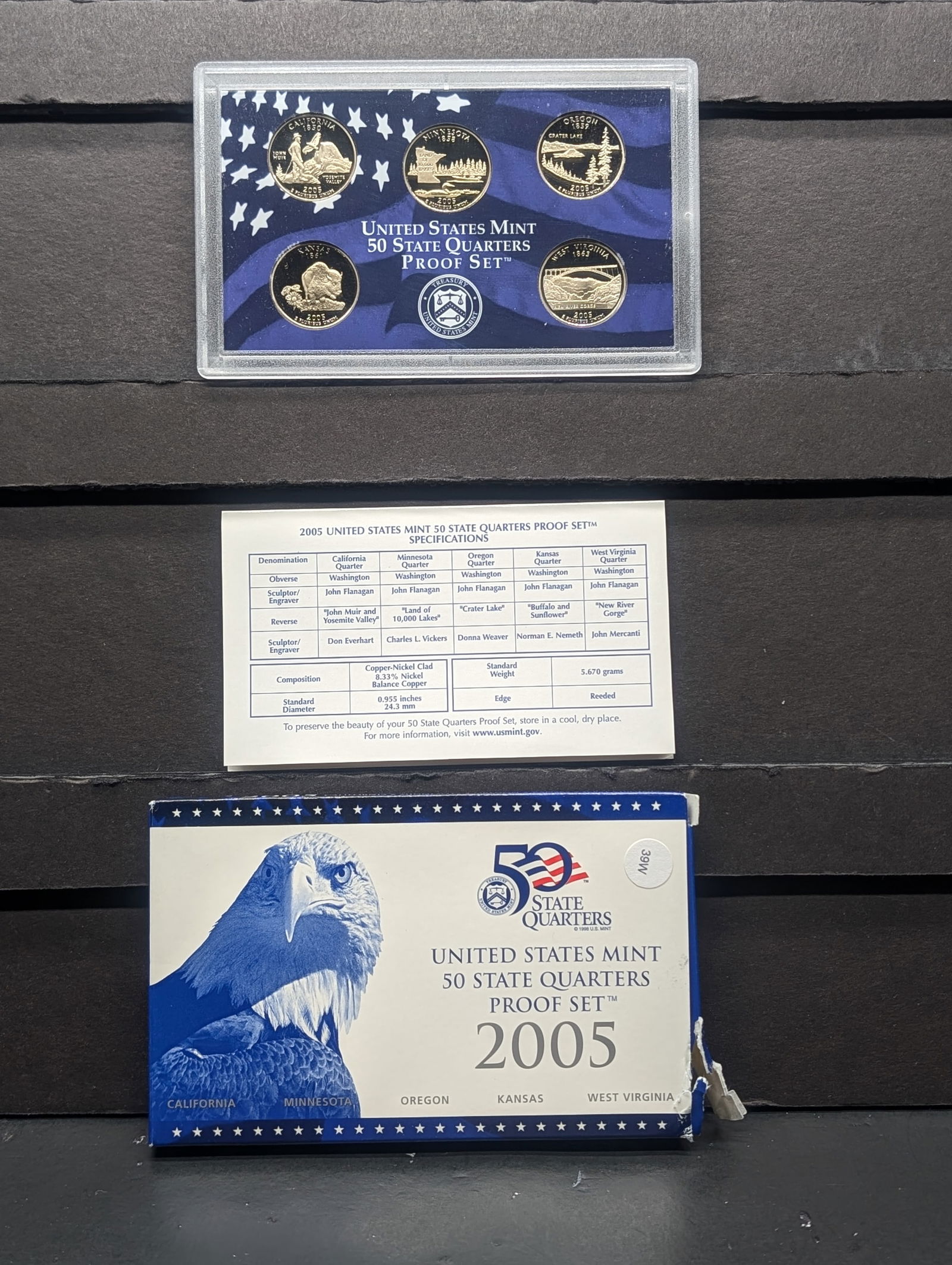 2005 -S U.S. Mint Fifty State Quarters Proof Set In OGP With COA (1 of 4)