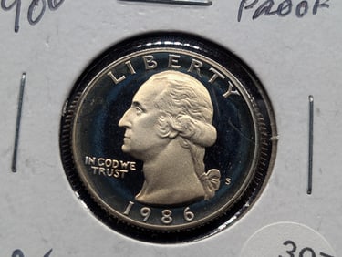 1986-S "Proof" Washington Quarter