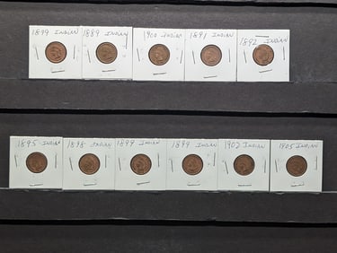 (11) Mixed Date Indian Head Cents