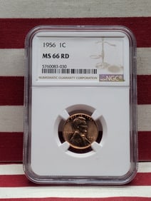 1956 Lincoln Wheat Cent MS 66 RD By NGC