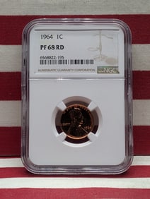 1964 Lincoln Memorial Cent Proof PF 68 RD By NGC