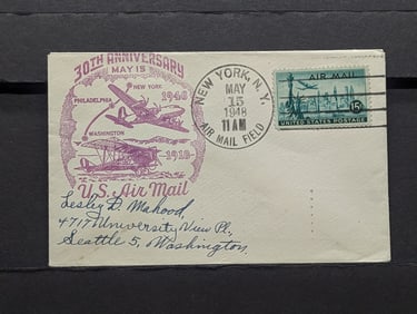 1948 30th Anniversary U.S. Air Mail Cachet