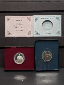 1982-D Uncirculated And 1982-S Proof George Washington 200th Anniv. of Birth Commemorative 90%
