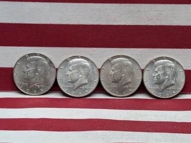 Lot of (4) 1965 40% Silver Kennedy Half Dollars