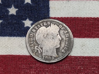 KEY DATE 1895-S Barber 10c. 90% Silver . Full Rev. Low Mintage