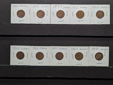 (10) Mixed Date Indian Head Cents