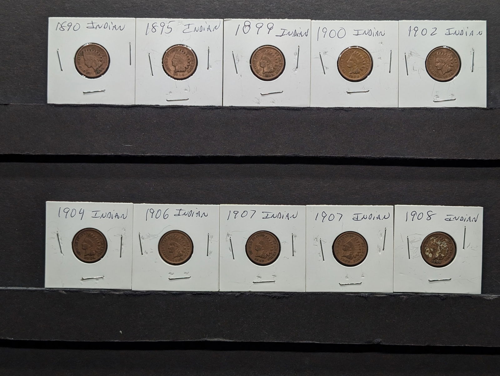 (10) Mixed Date Indian Head Cents (1 of 8)