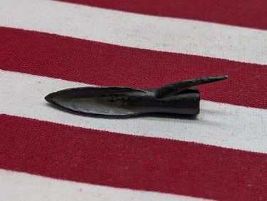 Antique Socketed Iron Arrowhead Barbed Broadhead Style, VERY RARE, Native American Or Early Colonial