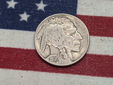 1936 Full Horn Buffalo Nickel, 89 Years Old