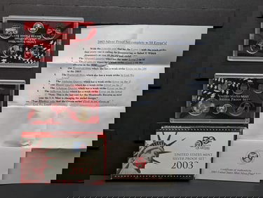 2003 -S U.S. Mint 90% Silver Proof Set In OGP With COA