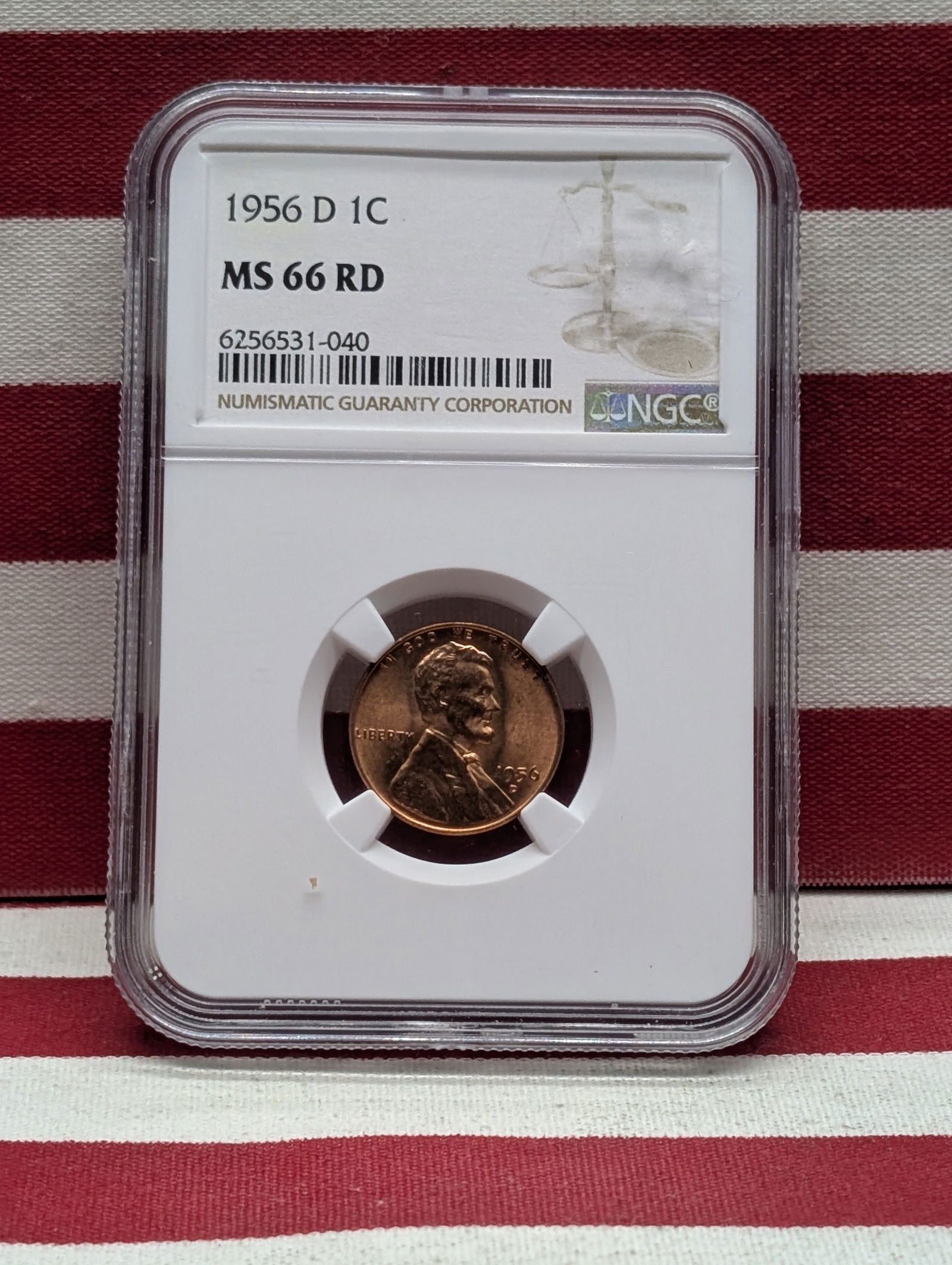1956-D Lincoln Wheat Cent MS 66 RD By NGC (1 of 4)