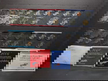 1975 & 2006 P & D United States Mint Sets With Original Gov't Packaging.  32 Coins.
