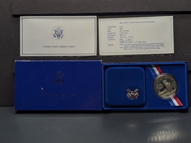 1986-S Liberty 90% Silver Dollar In OGP With COA