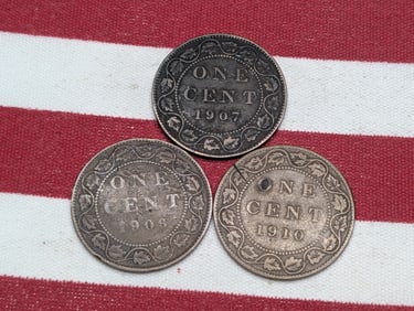1906-1907 & 1910 Canada Large Cents Over 110 Years Old!