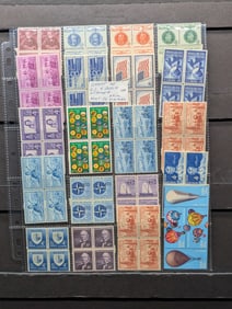 Lot of Four Block U.S. Stamps, All Mint, Original Gum, Never Hinged