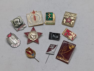 10 Older Soviet Badge-Pins