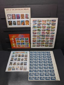 (5) Assorted U.S. Mint Sheets, All Mint, Original Gum, Never Hinged
