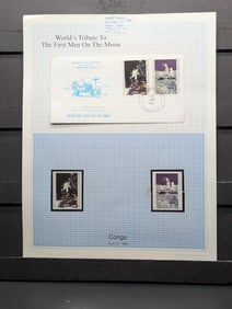 Postage Stamps From 1989 As A Tribute To U.S. Moon Landing