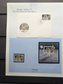 Postage Stamps From 1989 As A Tribute To U.S. Moon Landing