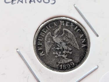 1899 Mexico Ten Centavos - 90.3% Silver 2.7070 Gr.