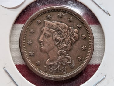 1848 Coronet Head Large Cent - High Grade