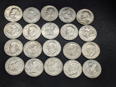 (20) 1973-S Eisenhower Dollars - All 40% Silver