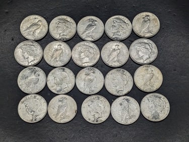 (20) 1922 Peace Dollars - All 90% Silver MS