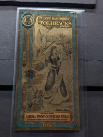 1/200th Troy Oz. 24k PURE GOLD 2023 $5.00 New Hampshire Goldback