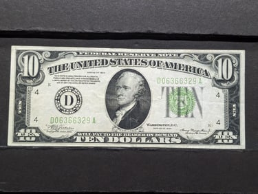 1934 Series $10.00 Federal Reserve Note **CRISP PAPER**