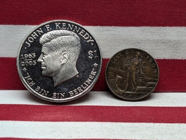 1909 Italy 5 Centimes & 2003 Virgin Islands JFK Dollar (2 PCS)